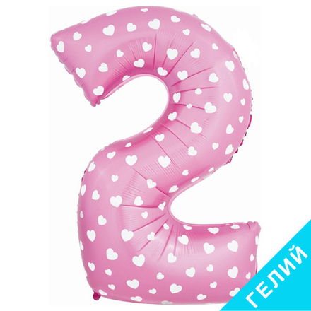 Цифра 40" №2 розовый, с гелием #NMP2-PINK-HF2