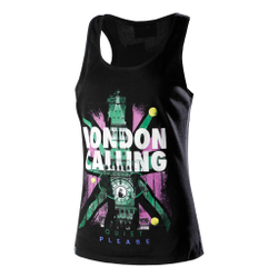 Женская теннисная майка Quiet Please London Calling Tank Top Women - Black, Multicoloured