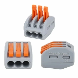 Клемма Vacco PCT-213, 3 контакта, тип WAGO (Ваго), 100 штук в упаковке