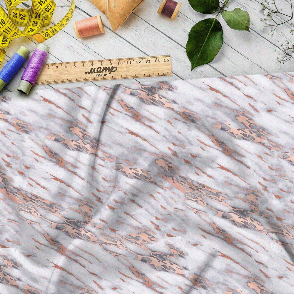 Ткань шифон пыльно-розовая кора дерева