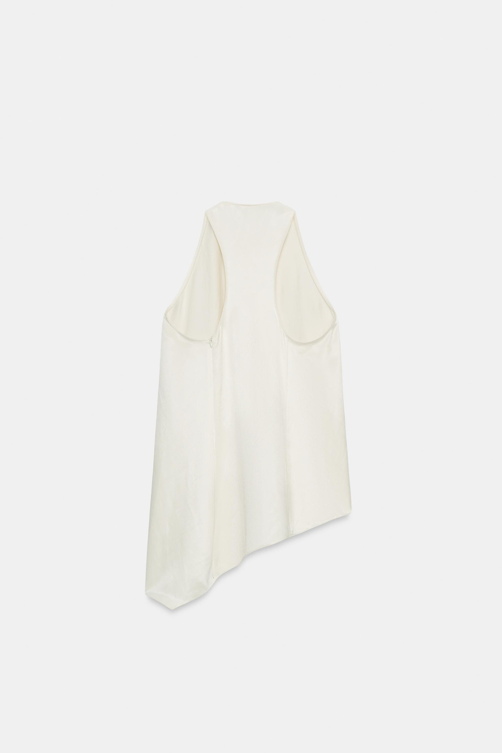 ZARA АСИММЕТРИЧНЫЙ ТОП — ZW COLLECTION, ЭКРЮ