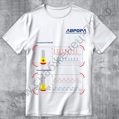 Футболка мужская АВРОРА. ПУЛЬС-MIG, белая