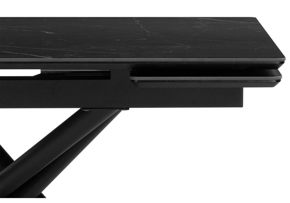 Керамический стол Woodville Мэриан 120(180)х80 shakespeare black, черный