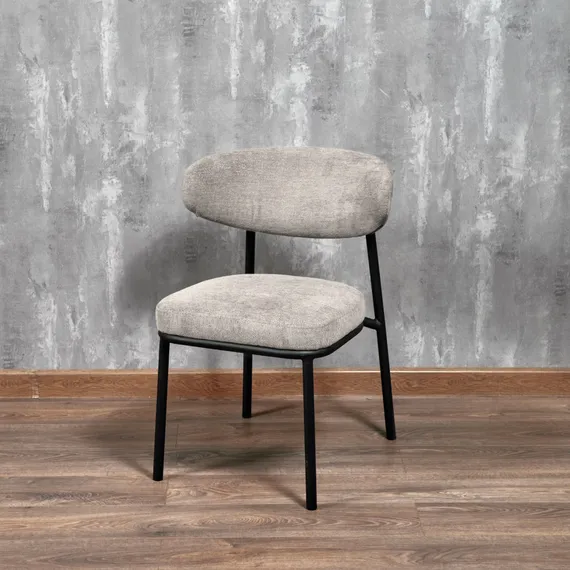 Стул Arvo бежевый шенилл с чёрными ножками