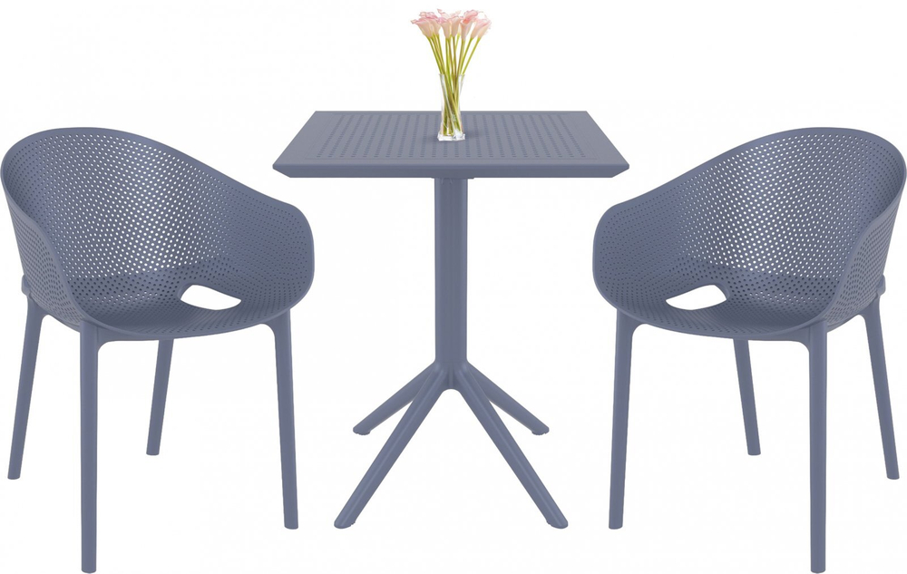 Комплект пластиковой мебели Siesta Contract Sky Folding 60 Pro, темно-серый