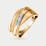 Кольцо для женщин из розового золота 585 пробы с фианитами (арт. 08-117844)