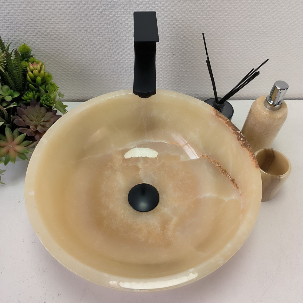 Раковина из оникса Bowl Yellow TinLip BO-62966 40*40*15 140