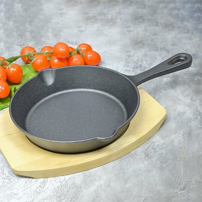 Сковорода 18,5см чугунная порционная, литая ручка, на подставке, тм MY REAL IRON COOK