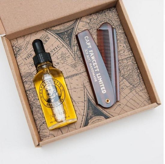 Подарочный набор Captain Fawcett Beard Oil (CF.332) & Folding Pocket Beard Comb (CF.82T)