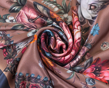 Шелковый платок "Вальс цветов". Жостово