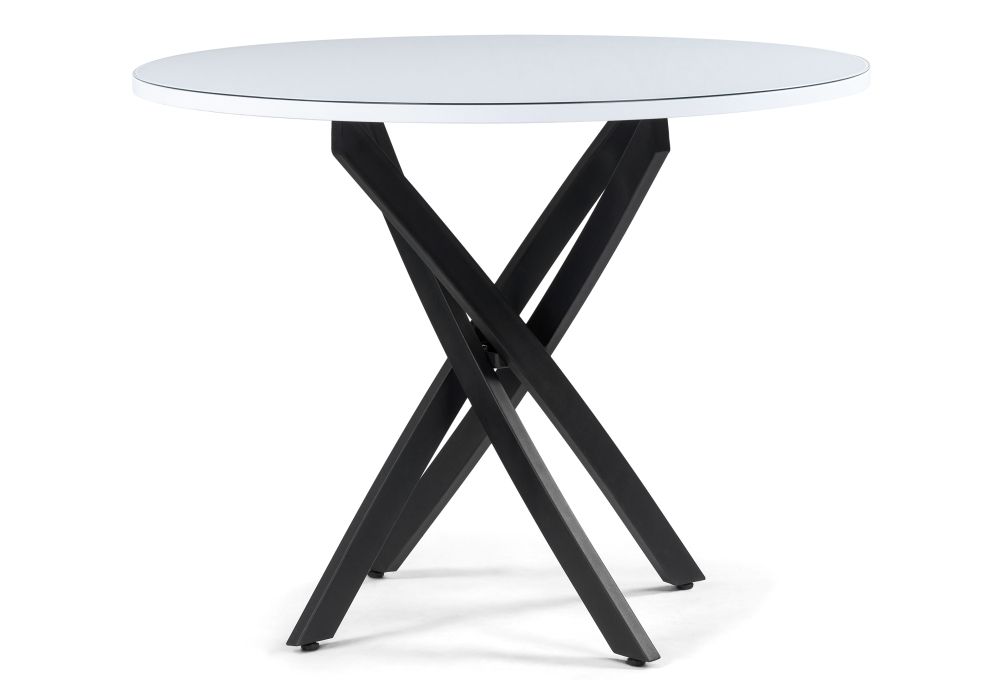 Стеклянный стол Лауриц 100х77 черный / белый