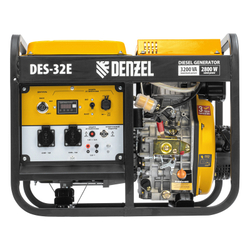 Генератор дизельный DES-32E, 3,2 кВт, 230 В, 11 л, электростартер Denzel