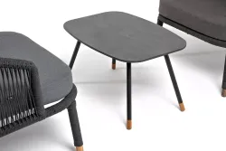 "Верона" лаунж-зона 5-местная плетеная из роупа (веревки), каркас алюминиевый темно-серый, роуп темно-серый