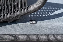 "Милан" лаунж-зона 4-местная плетеная из роупа (веревки), каркас алюминиевый темно-серый, роуп темно-серый