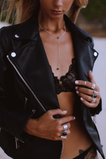 Колье «Созвездие» с черным цирконом