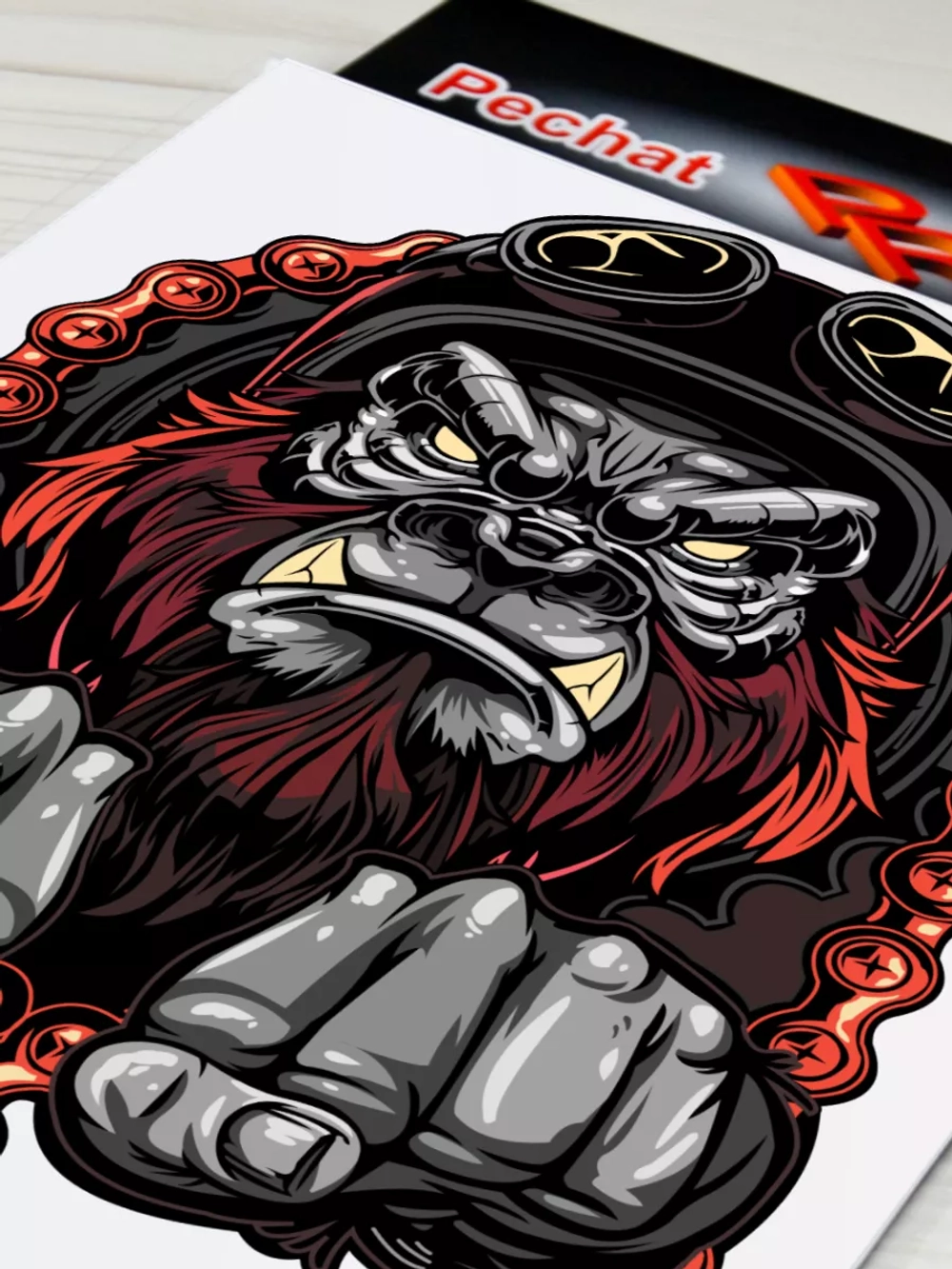 Наклейка - Орк байкер