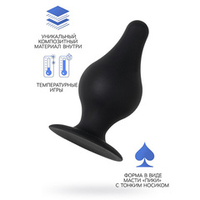 Черная анальная втулка 6,5см Erotist Toys Anal Plug Spade Size XS