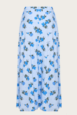 Голубая юбка-макси с цветочным принтом "Бланш"