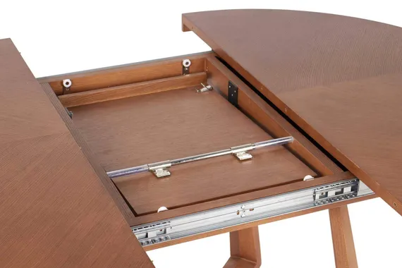 Раздвижной обеденный стол Brave Ø120-160 см, шпон дуба темный