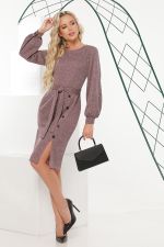 Платье розовое трикотажное теплое DStrend (Акция)