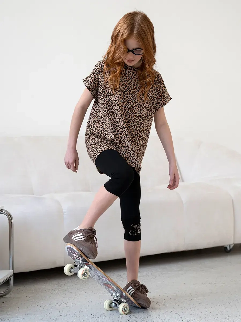 Футболка для девочки леопардовая