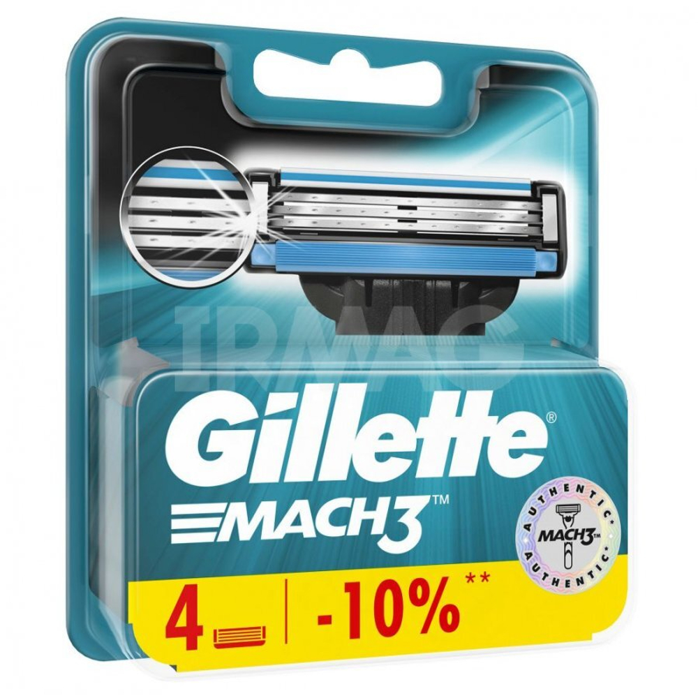 Gillette Mach-3 Кассеты для станка (4 шт)