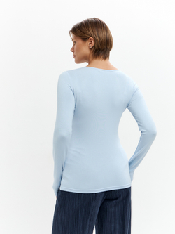 Лонгслив из вискозы Кейт небесно-голубого цвета