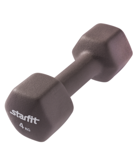 Гантель неопреновая STARFIT DB-201 4,0 кг темно-серый пара