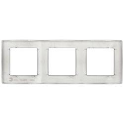 Рамка для розеток и выключателей ЭРА Серия 12 12-5003-16 на 3 поста, титан | ЭРА 12 Титан