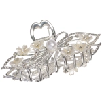 Заколка - краб для волос на блистере «LAVITA», листики, цвет серебро и золото, 11*5,5см