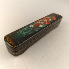 Шкатулка/пенал "Маки" с ручной росписью