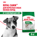 Royal Canin Mini Adult Мини Эдалт Корм сухой для взрослых собак мелких пород от 10 месяцев и старше 8кг