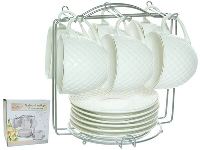Чайный набор 12 предметов 210мл "Престиж" на подставке (71354)