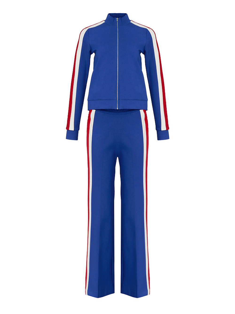 Спортивный костюм спорт-шик электрик с бело-красными полосками