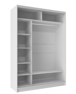 Шкаф-купе двухдверный с зеркалом 1600 Домашний Белый