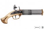 Пистоль 4-х ствольный револьверный, системы Флинтлок, рукоять - под слон. кость, Франция 18 в. DE-1310