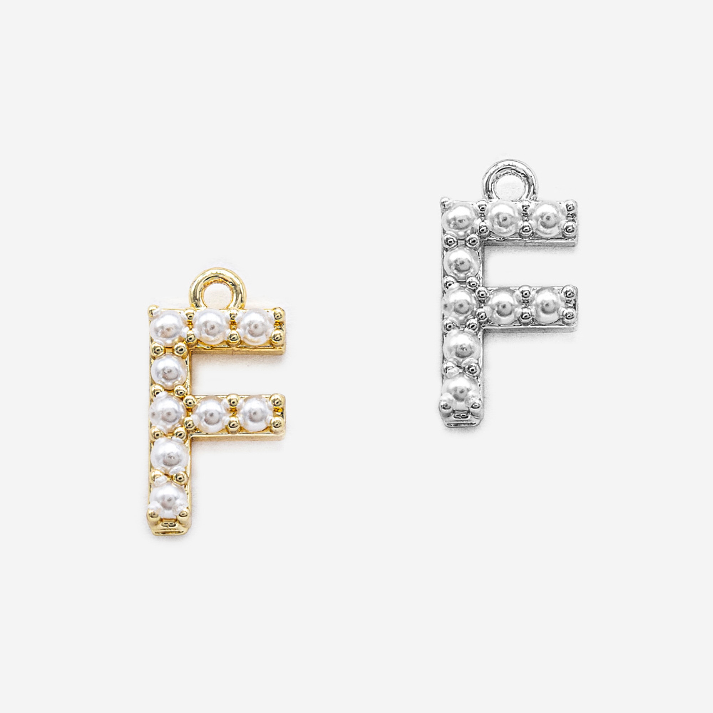 Подвеска с жемчугом в форме буквы "F", 14*7,2мм