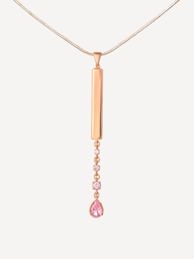 Подвес из серебра со вставками из розовых фианитов