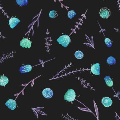 Цветочная фантазия в черном