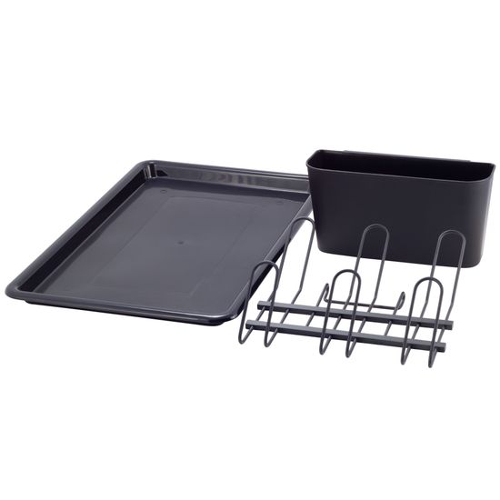 Сушилка для посуды Ofenbach NB 100401 двухъярусная черная (52х24,7х34,5 см) из алюминия с поддоном