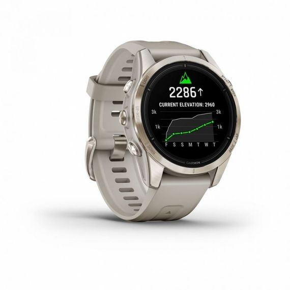 Garmin Epix Pro Gen 2 Sapphire 42 мм — золотистые умные часы с песочным ремешком
