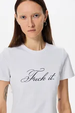 Футболка Kraizy Stripes Slim Fit Fuck It белая