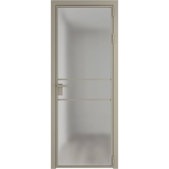 Алюминиевая дверь 2AG никель матовый остеклённая