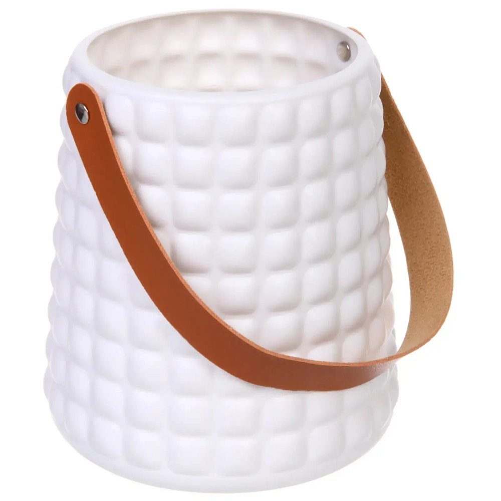 Ваза из пластика «Адель» 15,5*17,5см клетка, цвет белый