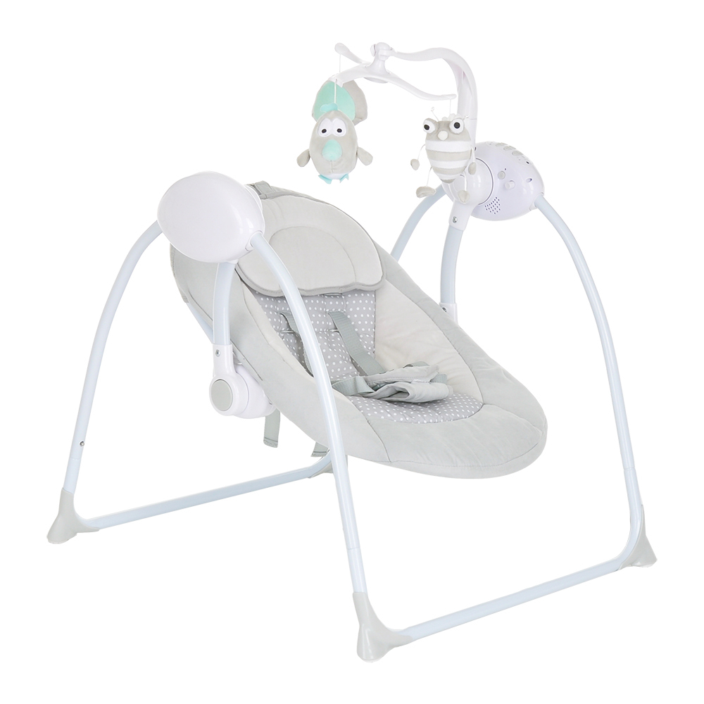 PITUSO электрокачели Marbella Grey/Серый Точки пульт, MP3,моск.сеть,адаптер,71*66*77см