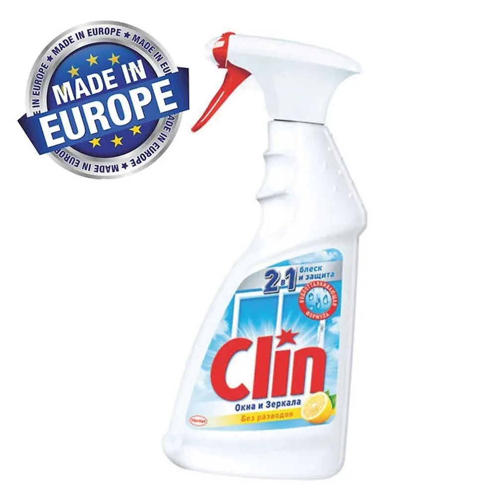 CLIN Средство для мытья стекол "Окна и зеркала без разводов" Лимон /500мл