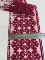 Тесьма сетка с вышивкой, бордо,14см, AF7110