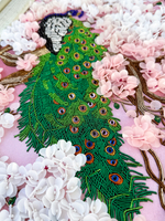 С-12 Набор для вышивания хрустальными камнями Павлин на цветущей сакуре