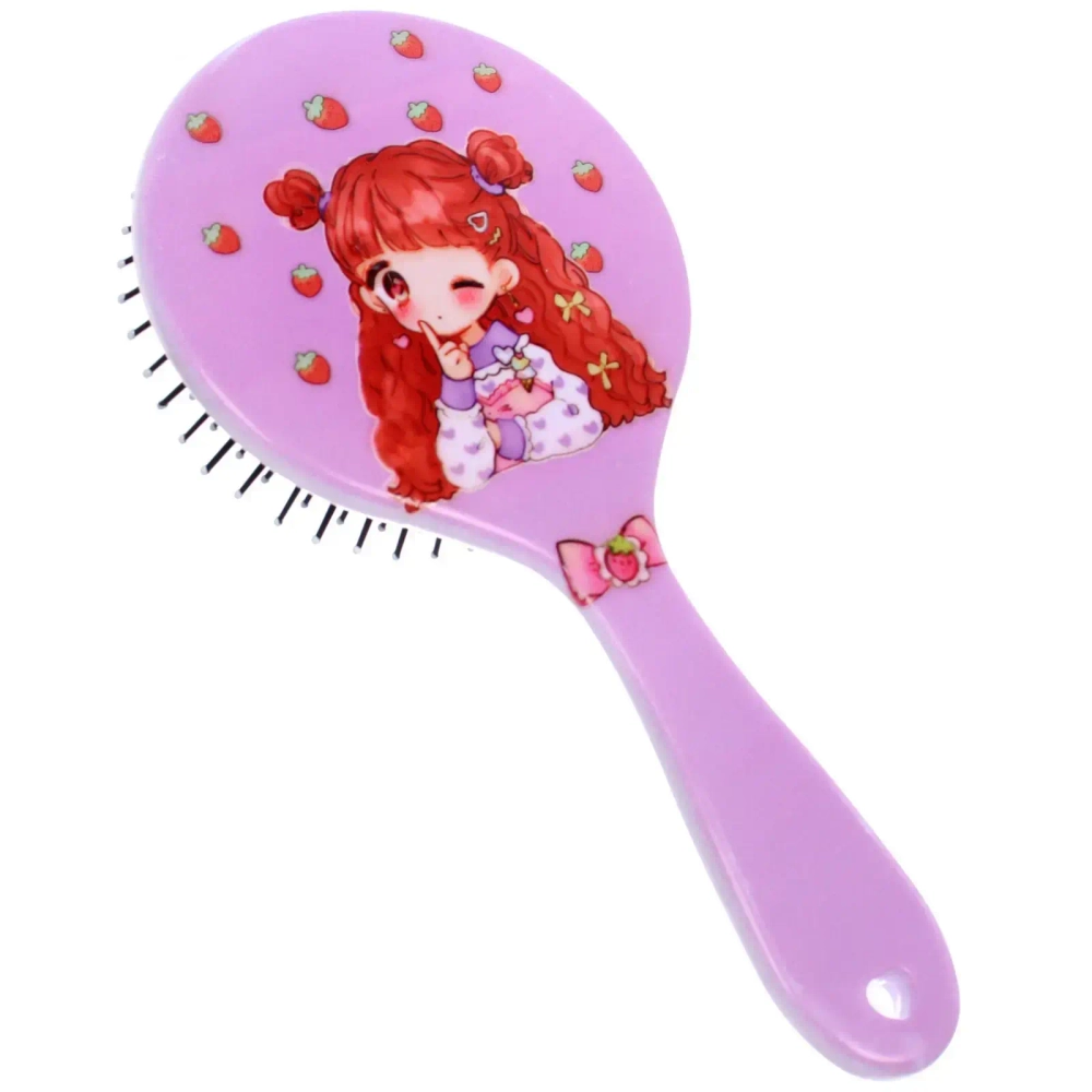 Расческа массажная детская «Призма», девочки анимэ, микс 4 цвета, 10*22 см (блистер Ultramarine)