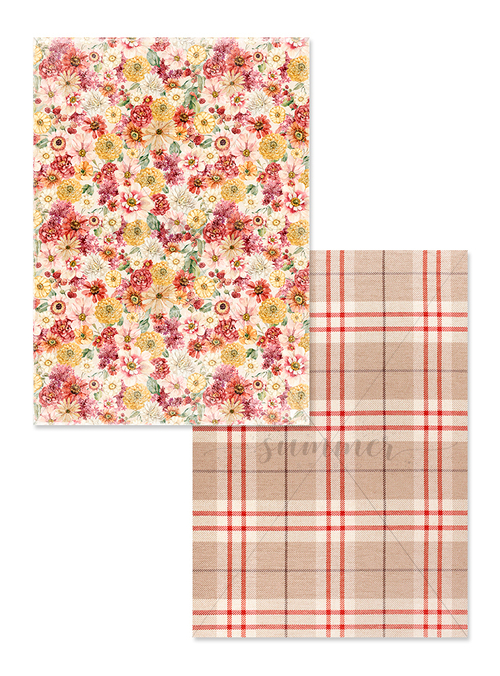 Лист двусторонней бумаги "Красочная осень" к коллекции "Бархатный сезон" от GoldenScrap, формат а4, 235г, арт. SS25072024-2